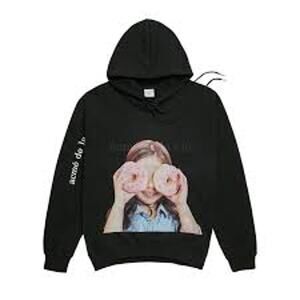 Acmé de la vie ADLV BABY FACE HOODIE BLACK DONUT Size 1 Unisex Black